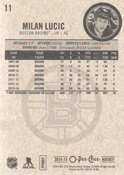 2014-15 O-Pee-Chee #11 Milan Lucic Back