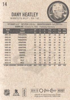 2014-15 O-Pee-Chee #14 Dany Heatley Back