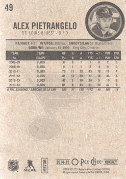 2014-15 O-Pee-Chee #49 Alex Pietrangelo Back