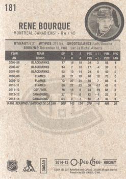 2014-15 O-Pee-Chee #181 Rene Bourque Back
