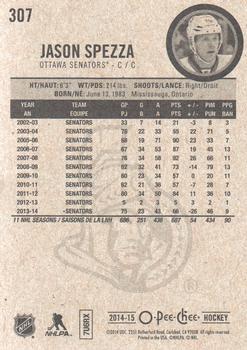 2014-15 O-Pee-Chee #307 Jason Spezza Back