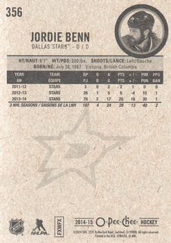 2014-15 O-Pee-Chee #356 Jordie Benn Back