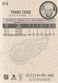 2014-15 O-Pee-Chee #414 Tomas Tatar Back
