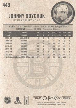 2014-15 O-Pee-Chee #449 Johnny Boychuk Back
