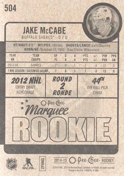 2014-15 O-Pee-Chee #504 Jake McCabe Back