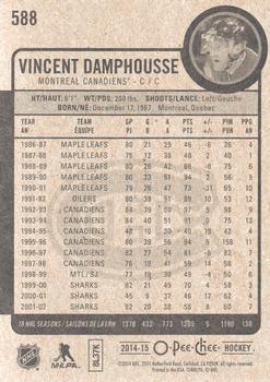 2014-15 O-Pee-Chee #588 Vincent Damphousse Back