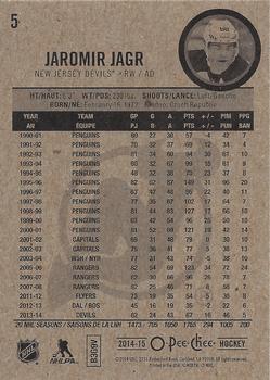 2014-15 O-Pee-Chee #5 Jaromir Jagr Back