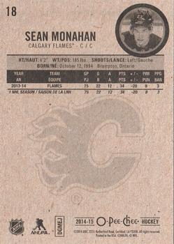 2014-15 O-Pee-Chee #18 Sean Monahan Back