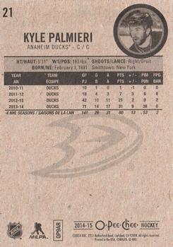 2014-15 O-Pee-Chee #21 Kyle Palmieri Back