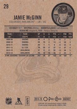 2014-15 O-Pee-Chee #29 Jamie McGinn Back