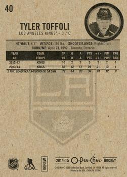 2014-15 O-Pee-Chee #40 Tyler Toffoli Back