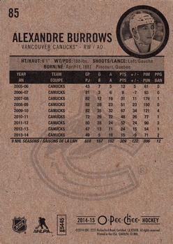 2014-15 O-Pee-Chee #85 Alexandre Burrows Back
