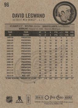 2014-15 O-Pee-Chee #96 David Legwand Back