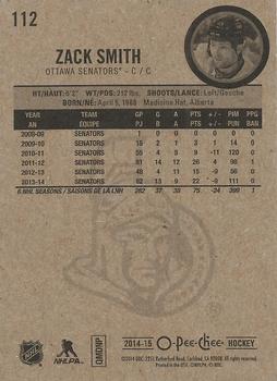 2014-15 O-Pee-Chee #112 Zack Smith Back