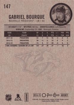 2014-15 O-Pee-Chee #147 Gabriel Bourque Back