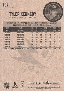 2014-15 O-Pee-Chee #197 Tyler Kennedy Back