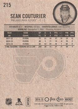2014-15 O-Pee-Chee #215 Sean Couturier Back