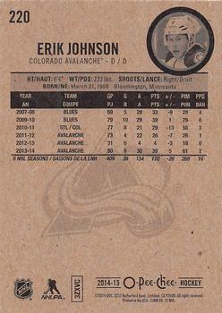 2014-15 O-Pee-Chee #220 Erik Johnson Back