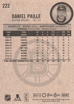 2014-15 O-Pee-Chee #222 Daniel Paille Back