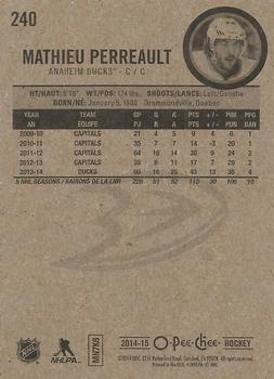 2014-15 O-Pee-Chee #240 Mathieu Perreault Back