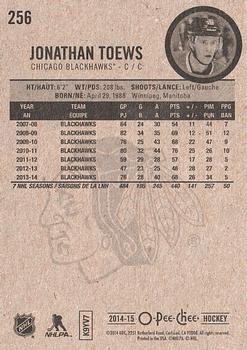 2014-15 O-Pee-Chee #256 Jonathan Toews Back