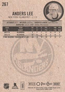 2014-15 O-Pee-Chee #267 Anders Lee Back