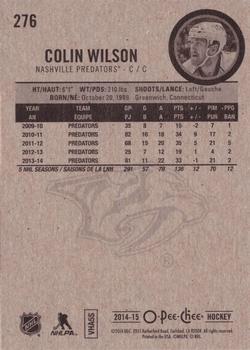 2014-15 O-Pee-Chee #276 Colin Wilson Back