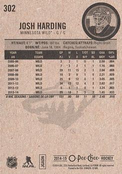 2014-15 O-Pee-Chee #302 Josh Harding Back