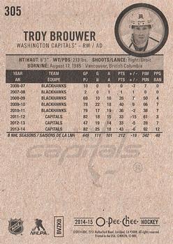 2014-15 O-Pee-Chee #305 Troy Brouwer Back