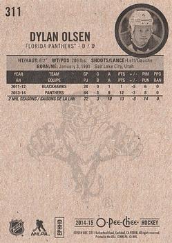 2014-15 O-Pee-Chee #311 Dylan Olsen Back