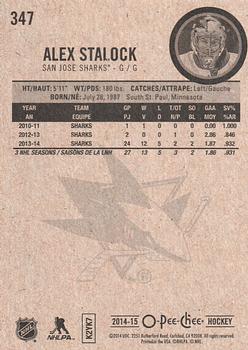 2014-15 O-Pee-Chee #347 Alex Stalock Back