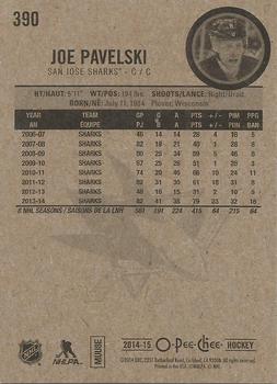 2014-15 O-Pee-Chee #390 Joe Pavelski Back