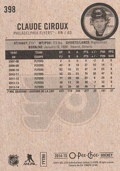 2014-15 O-Pee-Chee #398 Claude Giroux Back