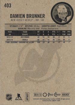2014-15 O-Pee-Chee #403 Damien Brunner Back