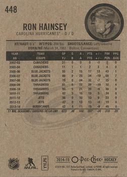 2014-15 O-Pee-Chee #448 Ron Hainsey Back