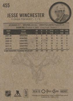 2014-15 O-Pee-Chee #455 Jesse Winchester Back