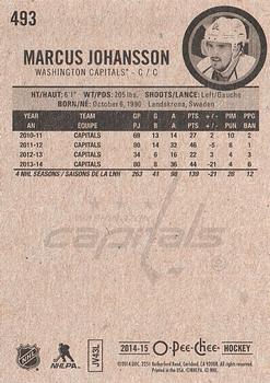 2014-15 O-Pee-Chee #493 Marcus Johansson Back