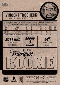 2014-15 O-Pee-Chee #505 Vincent Trocheck Back