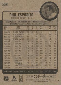 2014-15 O-Pee-Chee #558 Phil Esposito Back