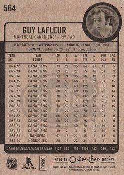 2014-15 O-Pee-Chee #564 Guy Lafleur Back
