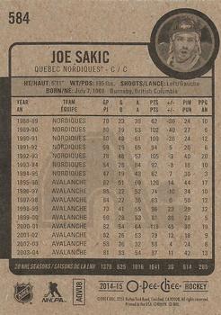 2014-15 O-Pee-Chee #584 Joe Sakic Back