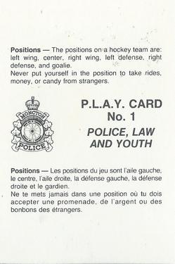 1984-85 Moncton Golden Flames (AHL) Police #1 Brian Patafie Back