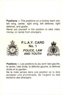1985-86 Moncton Golden Flames (AHL) Police #1 Terry Crisp Back