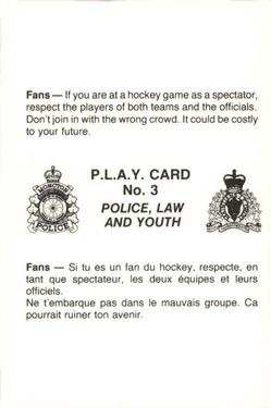 1985-86 Moncton Golden Flames (AHL) Police #3 Terry Crisp / Dan Bolduc Back