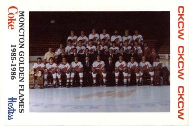 1985-86 Moncton Golden Flames (AHL) Police #28 Team Photo Front