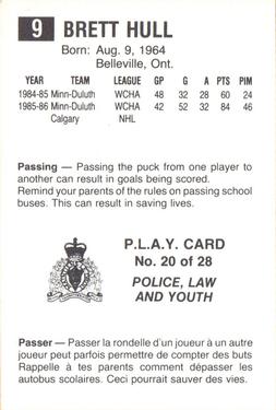 1986-87 Moncton Golden Flames (AHL) Police #20 Brett Hull Back
