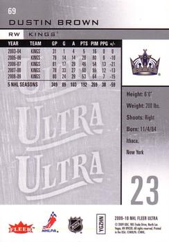 2009-10 Ultra #69 Dustin Brown Back