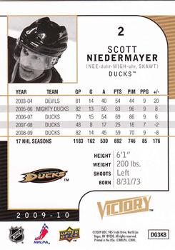 2009-10 Upper Deck Victory #2 Scott Niedermayer Back