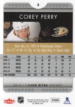 2014-15 Ultra #6 Corey Perry Back