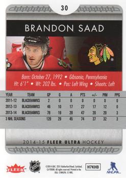 2014-15 Ultra #30 Brandon Saad Back